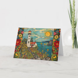 水お洒落色フローラライトハウスカ空白のード シーズンカード