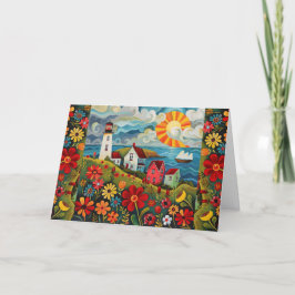 水お洒落色フローラライトハウスカ空白のード シーズンカード