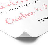 水お洒落色フローラ歓迎結婚サイン ポスター (角)