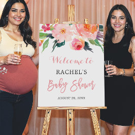 水お洒落色フローラ赤ちゃんシャワー記号 ポスター