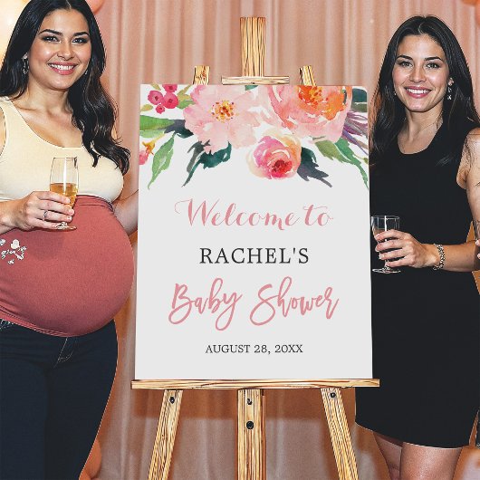 水お洒落色フローラ赤ちゃんシャワー記号 ポスター