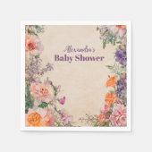水お洒落色フローラ赤ちゃんシャワー スタンダードカクテルナプキン (正面)