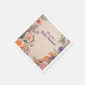 水お洒落色フローラ赤ちゃんシャワー スタンダードカクテルナプキン (角)