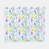 水お洒落色ブジインパレーケッツ フリースブランケット (正面(横))