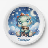 水お洒落色ベビージノハグベアー ペーパープレート (正面)