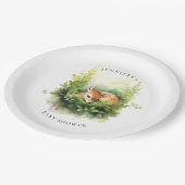 水お洒落色ベビー鹿ベビーシャワー ペーパープレート (アングル)