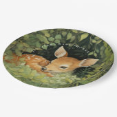 水お洒落色ベビー鹿ベビーシャワー ペーパープレート (アングル)