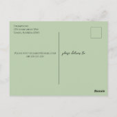 水お洒落色マルガリータライム書道 ポストカード (裏面)