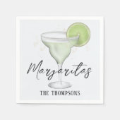 水お洒落色マルガリータQRコードウェブサイト スタンダードカクテルナプキン (正面)