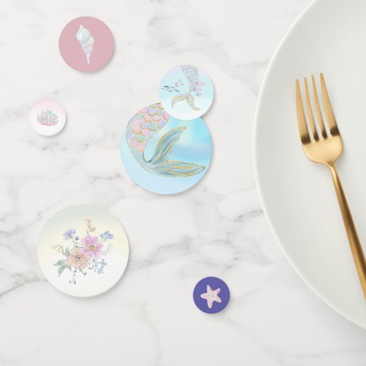 水お洒落色マーメイド誕生日パーティー コンフェッティ (グループ)