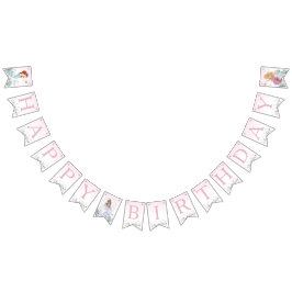 水お洒落色マーメイド誕生日パーティー バンティングフラッグ