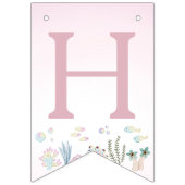 水お洒落色マーメイド誕生日パーティー バンティングフラッグ (第2の旗)