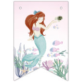 水お洒落色マーメイド誕生日パーティー バンティングフラッグ (第1の旗)