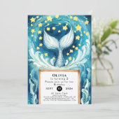 水お洒落色マーメイド誕生日 招待状 (スタンド正面)