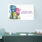 水お洒落色モンスターズキッズバースデーパーティー 横断幕 (トレードショー)