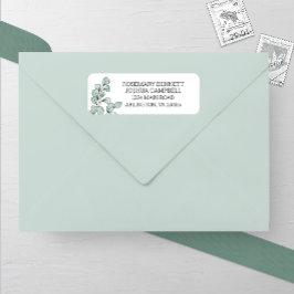 水お洒落色ユーカリ結婚の住所 ラベル