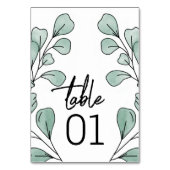 水お洒落色ユーカリ結婚ス テーブルナンバー (正面)