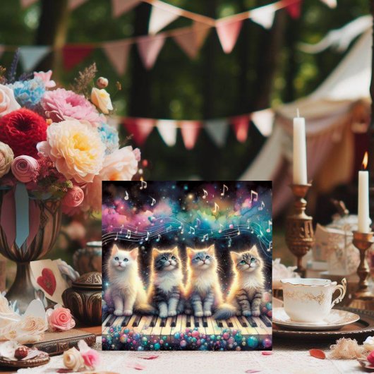 水お洒落色レインボーキャッツバレンタイン シーズンカード