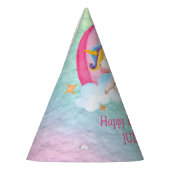 水お洒落色レインボーユニコーンパーティー帽子 パーティーハット (左)