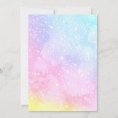 水お洒落色レインボーユニコーン誕生日 招待状 (裏面)