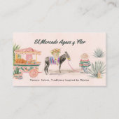 水お洒落色ロバ&マーケット | かわいいQR 名刺 (正面)