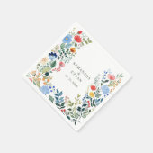 水お洒落色ワイルドフラワー庭園の結婚式 スタンダードカクテルナプキン (角)