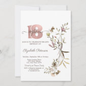 水お洒落色ワイルドフラワー18誕生日 招待状 (正面)