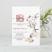 水お洒落色ワイルドフラワー18誕生日 招待状 (スタンド正面)