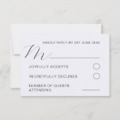 水お洒落色ワイルドフラワー&パープル結婚ズ 出欠カード (裏面)