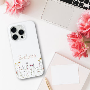 水お洒落色ワイルドフラワー iPhone 15 PROケース