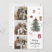 水お洒落色手描き家族写真 シーズンカード (正面)