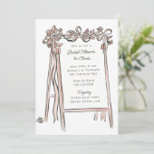 水お洒落色手描き標識ブライダルシャワー 招待状 (スタンド正面)