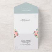 水お洒落色植物性フローラ結婚ズ オールインワン招待状 (外側)