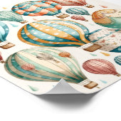 水お洒落色熱気球アートプリント ポスター (角)