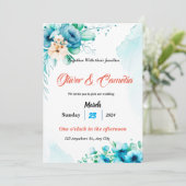 水お洒落色結婚式招待状ソフト 招待状 (スタンド正面)