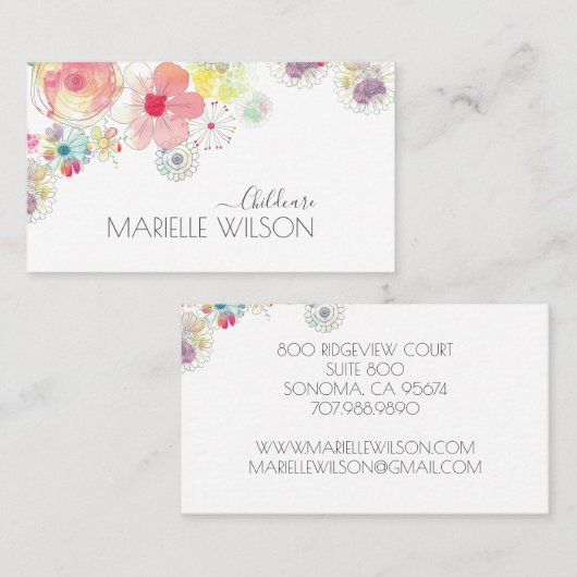 水お洒落色育児  名刺 (正面/裏面)