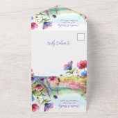 水お洒落色蝶とフローラウェディング オールインワン招待状 (外側)