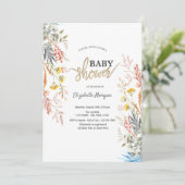 水お洒落色野草乾燥赤ちゃんシャワー 招待状 (スタンド正面)