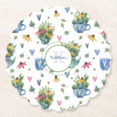 水お洒落色野草茶パーティー ペーパーコースター (正面)