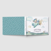 水お洒落色飛行機パイロットテディベア ゲストブック (全面)