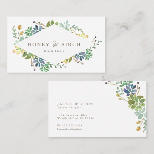 水お洒落色 |名刺 名刺 (正面/裏面)