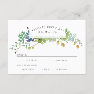 水お洒落色RSVP 出欠カード