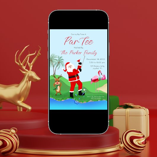 水から抜け出すサンタのマティーニパーティー 招待状