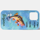 水から飛び出す大きな口バス Case-Mate iPhoneケース (裏面 (横))