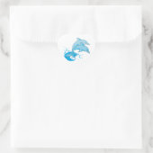 水から飛び出す2頭の青い瓶詰めのイルカ ハートシール (バッグ)