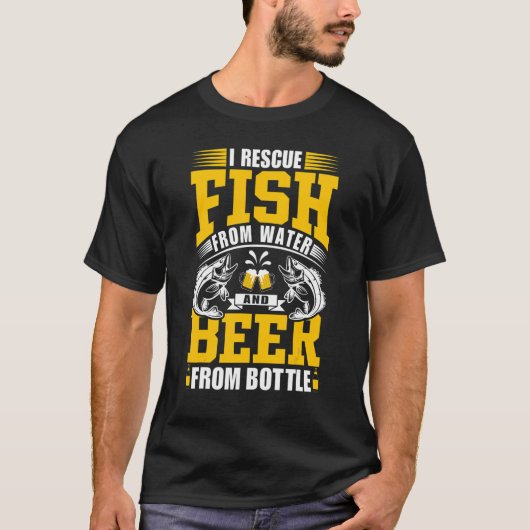 水から魚を救出し、ボトルからビールを救出 u201 tシャツ (正面)