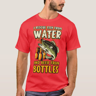水から魚を、ビールからボトルおもしろい Tシャツ