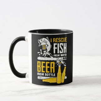 水から魚を、ビールからボトルを マグカップ
