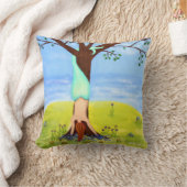 "水から"人魚のファンタジーの芸術 クッション (ブランケット)