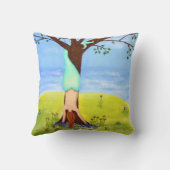 "水から"人魚のファンタジーの芸術 クッション (裏面)